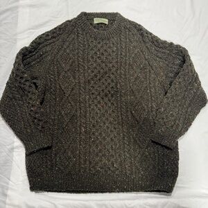 Men's Cable Knit Sweater - Dark Brown